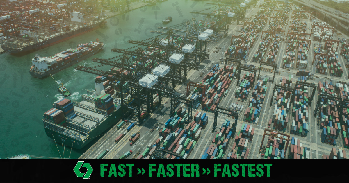 Eurolink FSS blog featured image - Shipping port - What You Need To Know About Fastener Supply Chain Disruption - Fast, Faster, Fastest, Freight options 